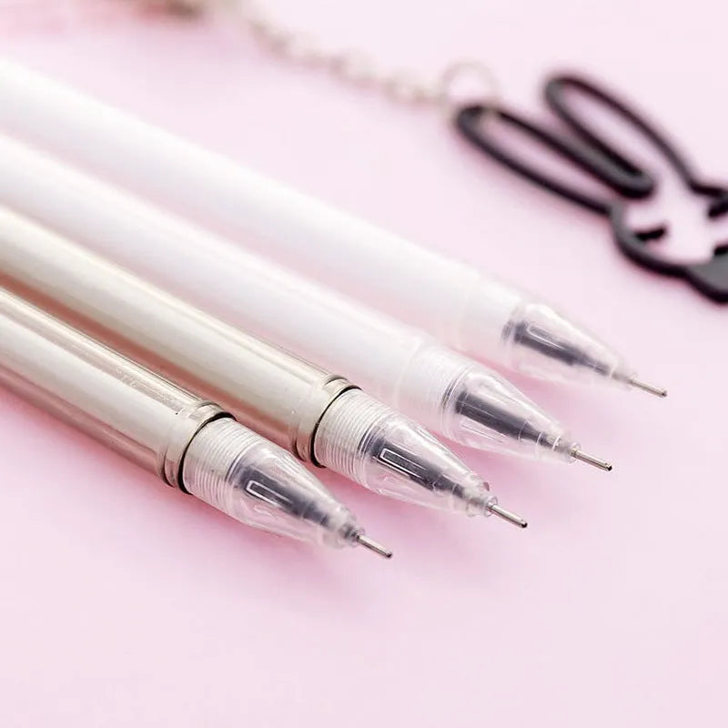 0.38mm gel pen with paper crane or rabbit pendant decoration, 17cm plastic construction