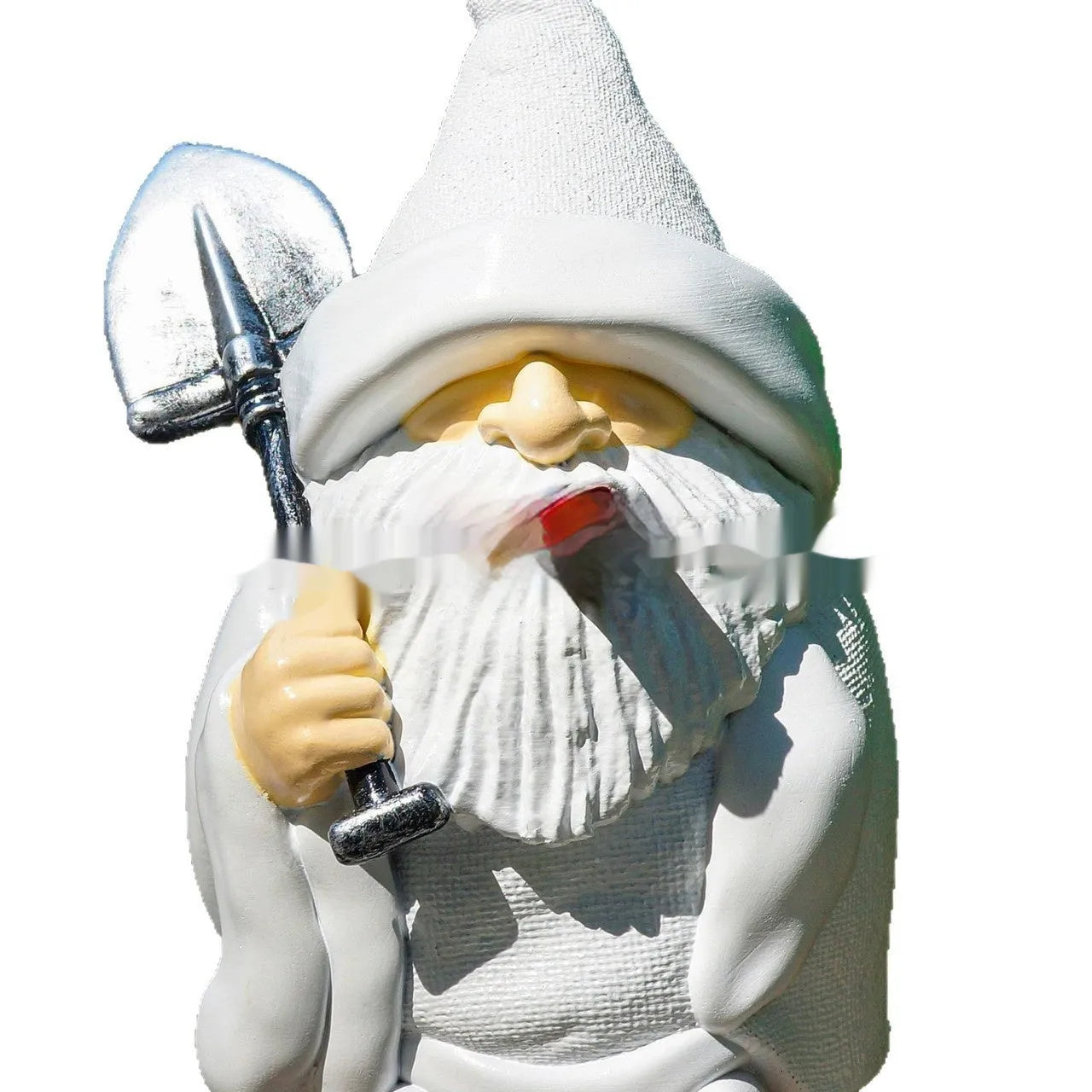 Smoking shovel dwarf Christmas ornament made from resin and plastic materials for garden decoration