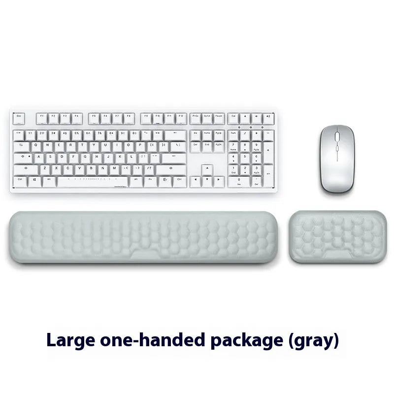 Memory cotton wrist pad for computer use in black or grey with cloth or leather options