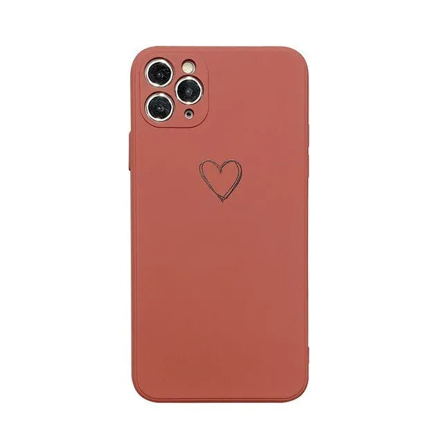 Solid colour silicone TPU phone case for Apple iPhone on a plain background.