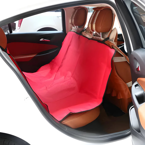 Large square black car pet pad for dogs and cats on a car seat