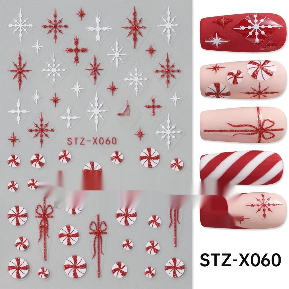 Black and silver strip cartoon nail art stickers on plastic patch