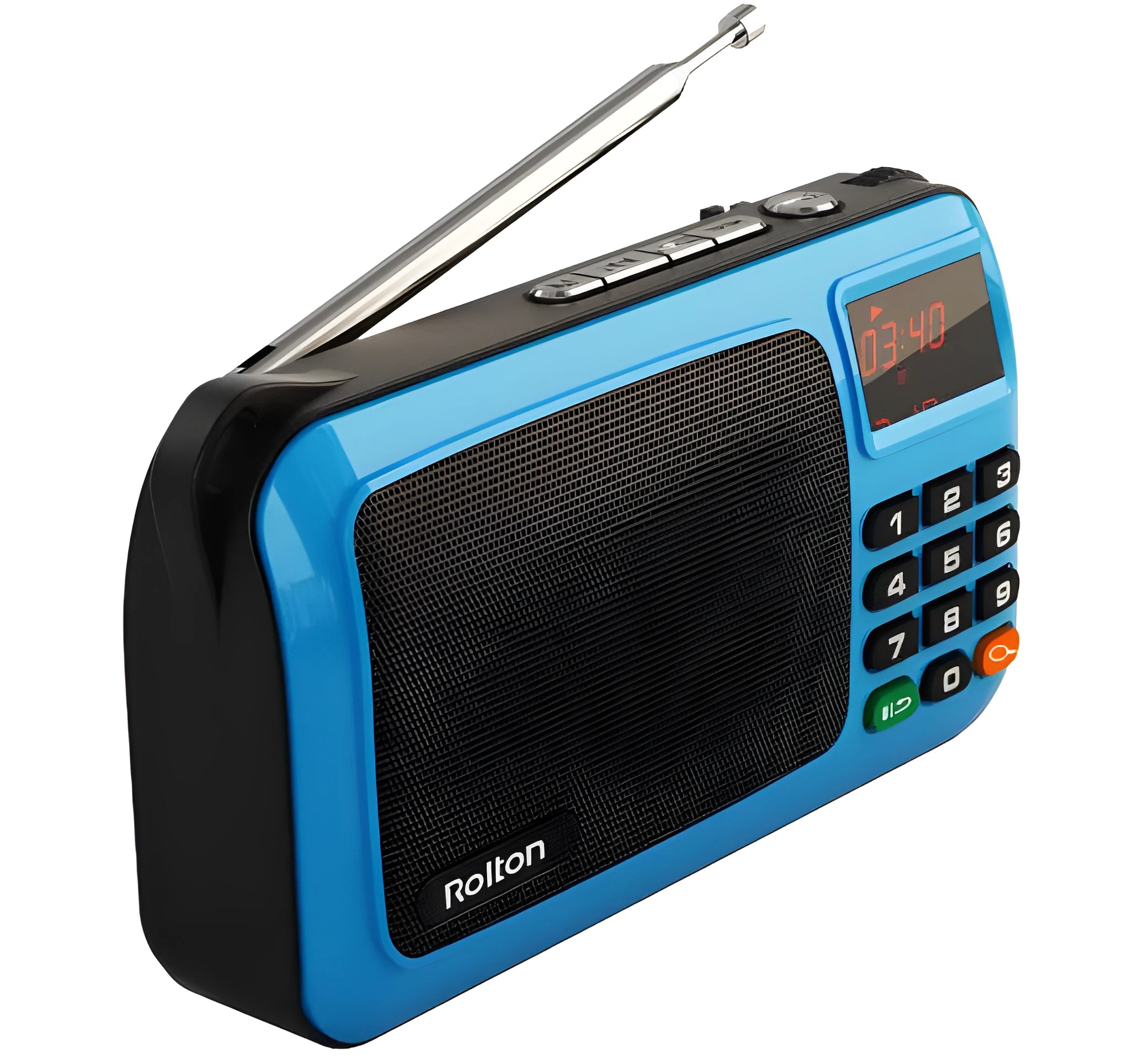 Golden Rolton W405 portable FM radio and MP3 speaker with LED display and carry strap