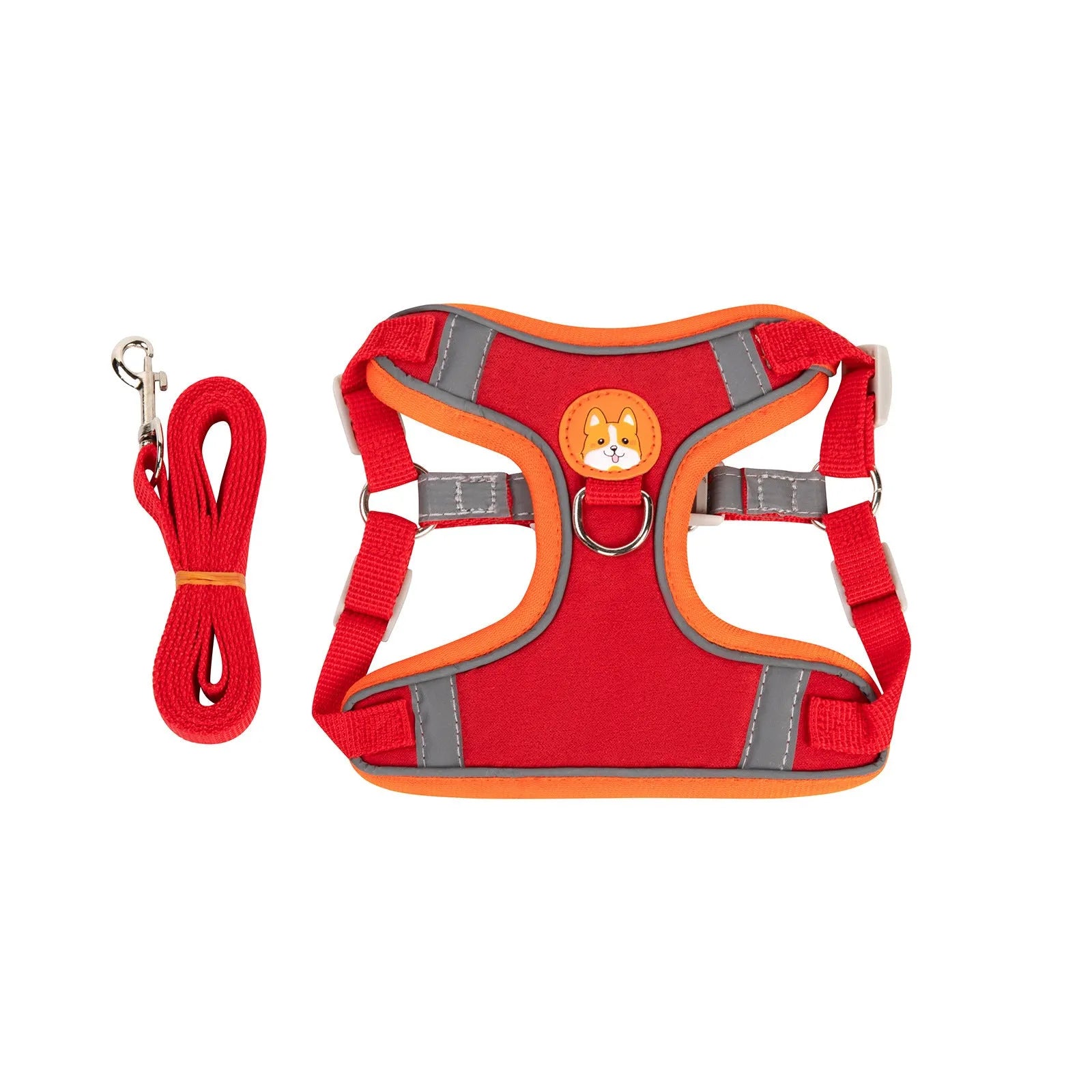 Adjustable rope dog harness in six colours with chest strap for pet control
