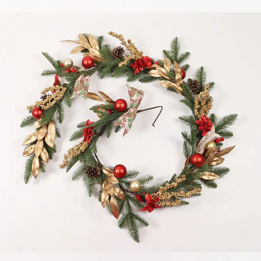 Christmas garland decoration in plastic with multiple hanging style options