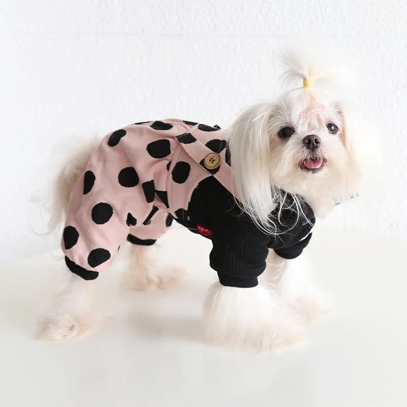 Shoulder strap lapel pet clothing in cloth material with size options from XS to XL
