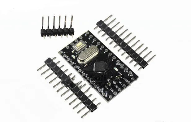 Mini Pro ATMEGA328P microcontroller circuit board measuring 33.3mm by 18.0mm