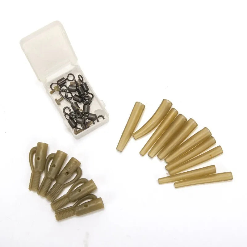30 piece European carp fishing accessory set with anti-winding pipe threaded hose rotation and screw components