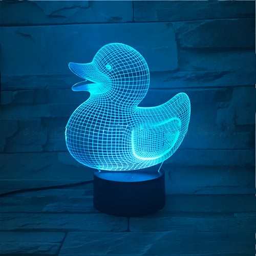 Yellow duck 3D night light table lamp with remote control and USB cable