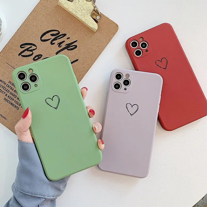 Solid colour silicone TPU phone case for Apple iPhone on a plain background.