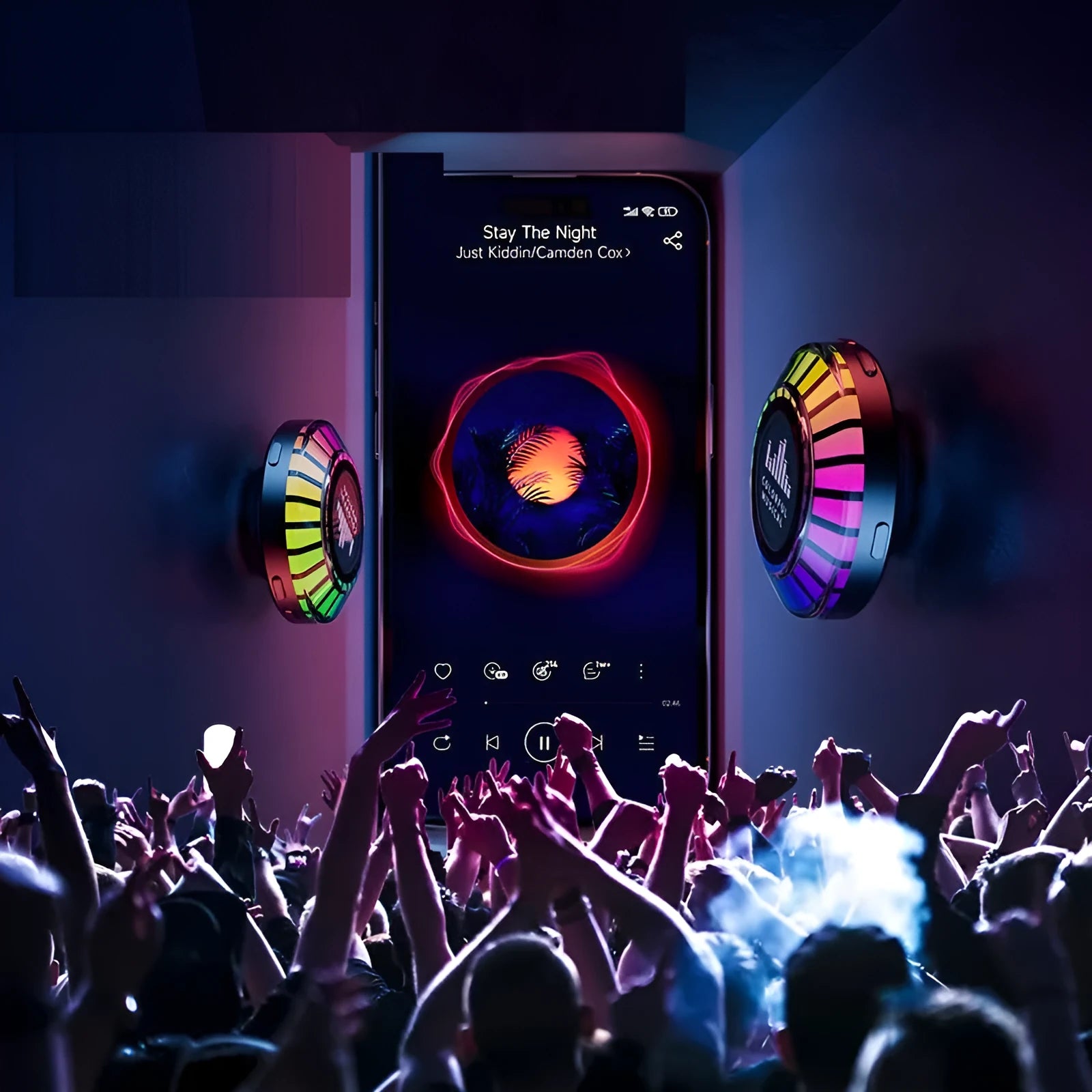 Voice control polar light LED bluetooth atmosphere lamp with compact 3.1cm dimensions