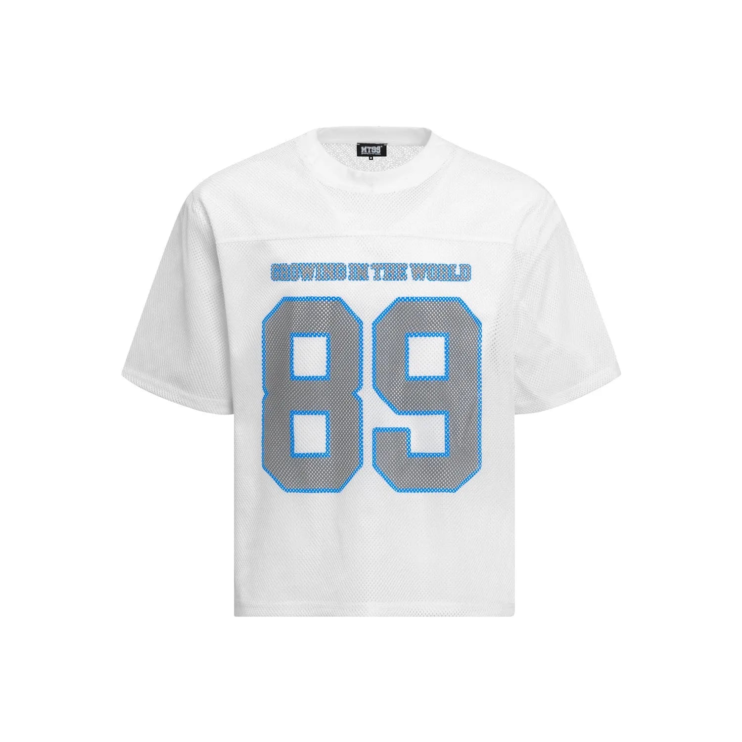High Street loose-fitting casual T-shirt with alphanumeric printing in white or black colour options