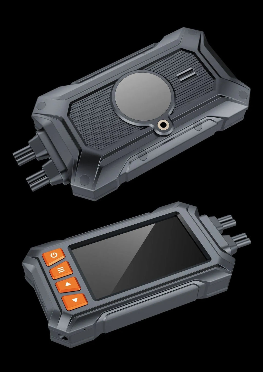 Motorcycle dash cam with dual lenses and GPS module for front and rear recording