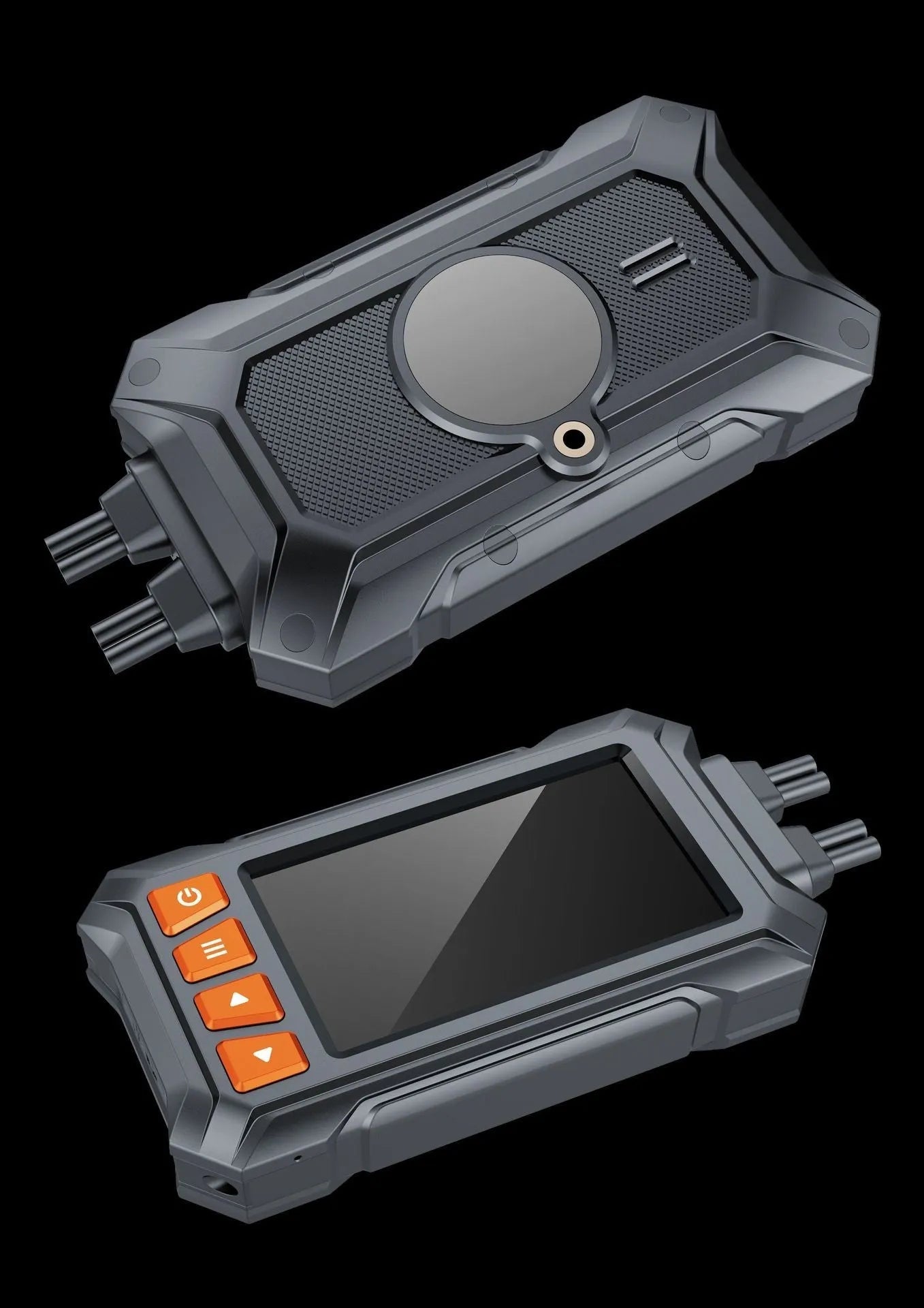Motorcycle dash cam with dual lenses and GPS module for front and rear recording