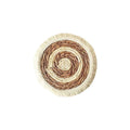 Round papyrus placemat with decorative tassels in Japanese straw design