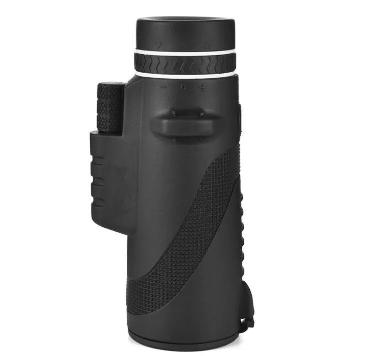 Black 40x60 smartphone monocular telescope with 60mm objective lens for outdoor viewing