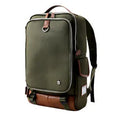 Men's Oxford cloth backpack with multiple compartments shown in Army Green colour