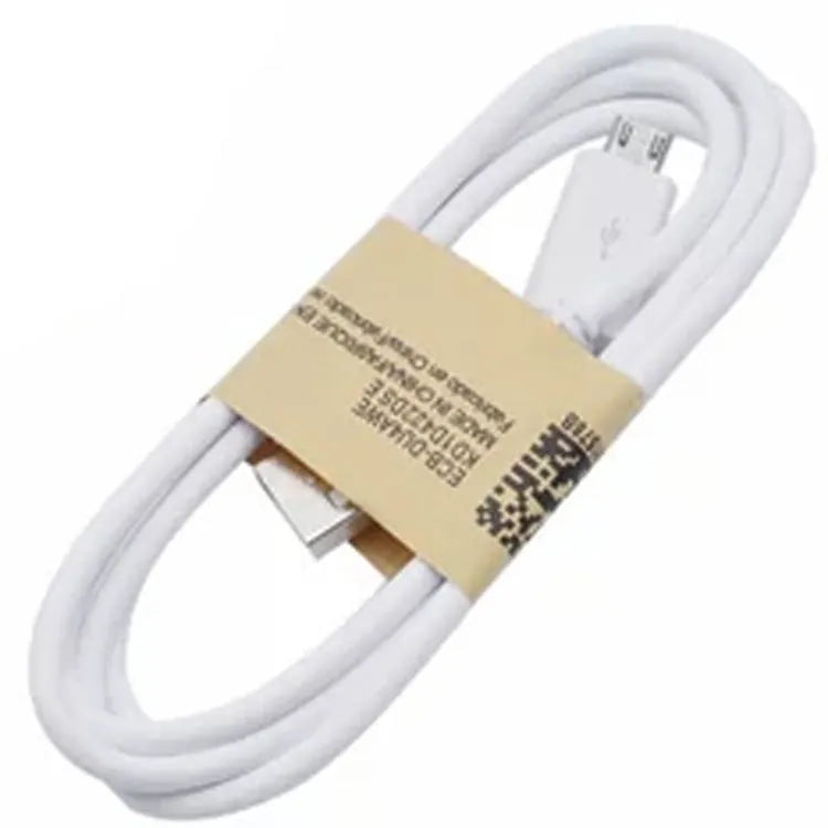 Android smartphone universal micro USB data cable in black or white with 1-metre length