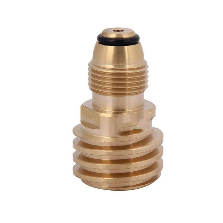 Brass gas brazier adapter with 7mm taper thread for household gas charging applications