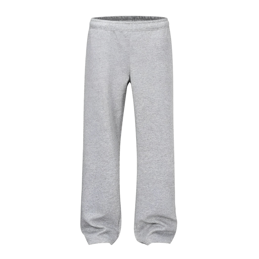 Men's straight-leg cotton casual trousers in black or grey colours with wide cut and mid waist