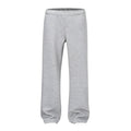 Men's straight-leg cotton casual trousers in black or grey colours with wide cut and mid waist