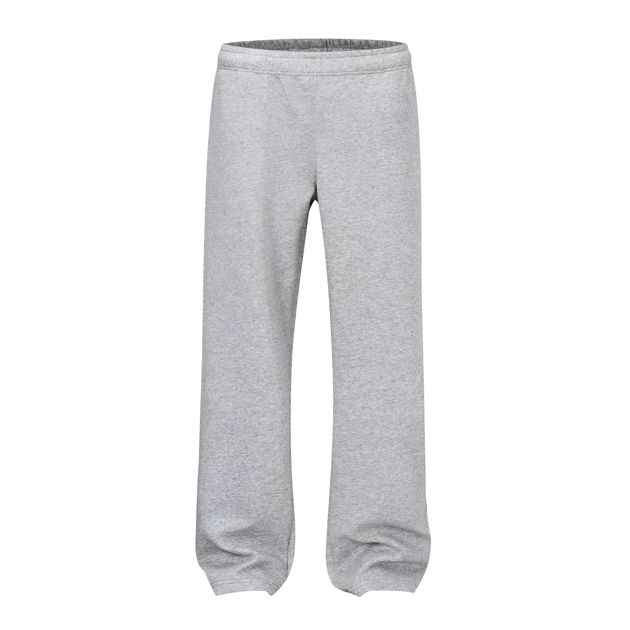 Men's straight-leg cotton casual trousers in black or grey colours with wide cut and mid waist