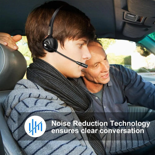 Single-ear Bluetooth headset with microphone for truck drivers featuring noise cancellation technology