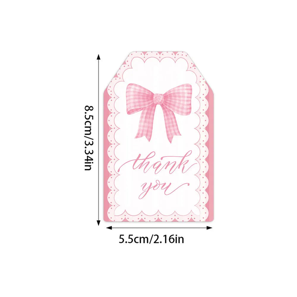 60 birthday party gift tags with bowknot designs in three styles including hemp rope