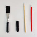 Scraping painting tool set with scratch pens, small scrapers, and white card paper for texture art