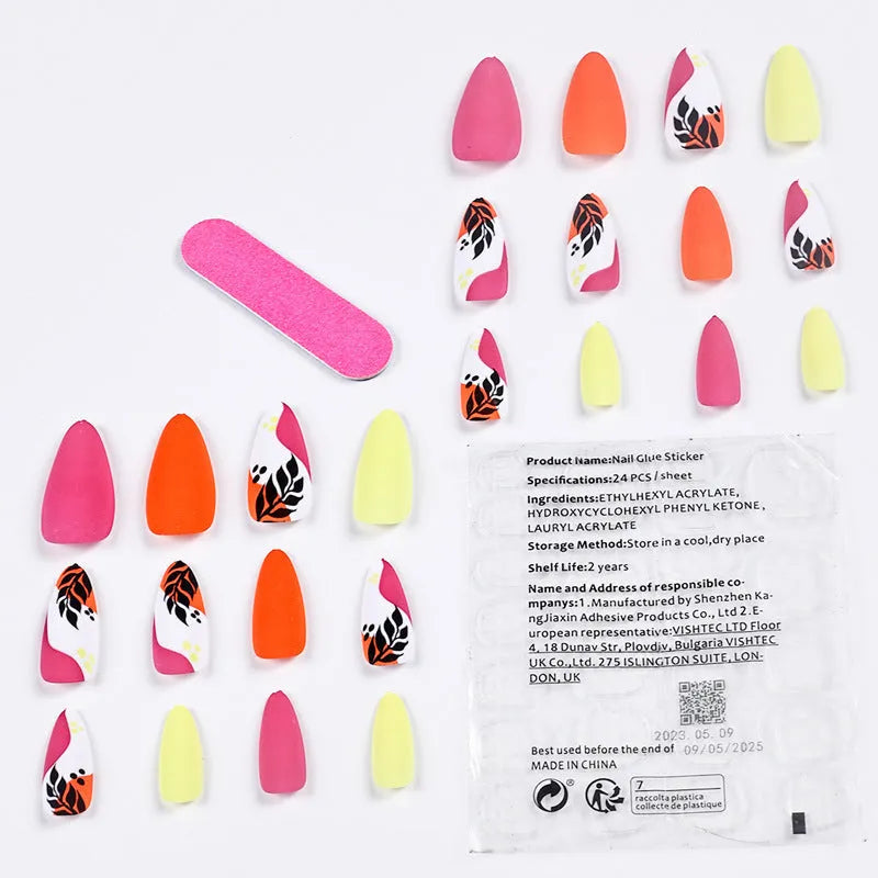 Wear Armour medium almond armour frosted nail stickers with four pattern designs in individual boxes