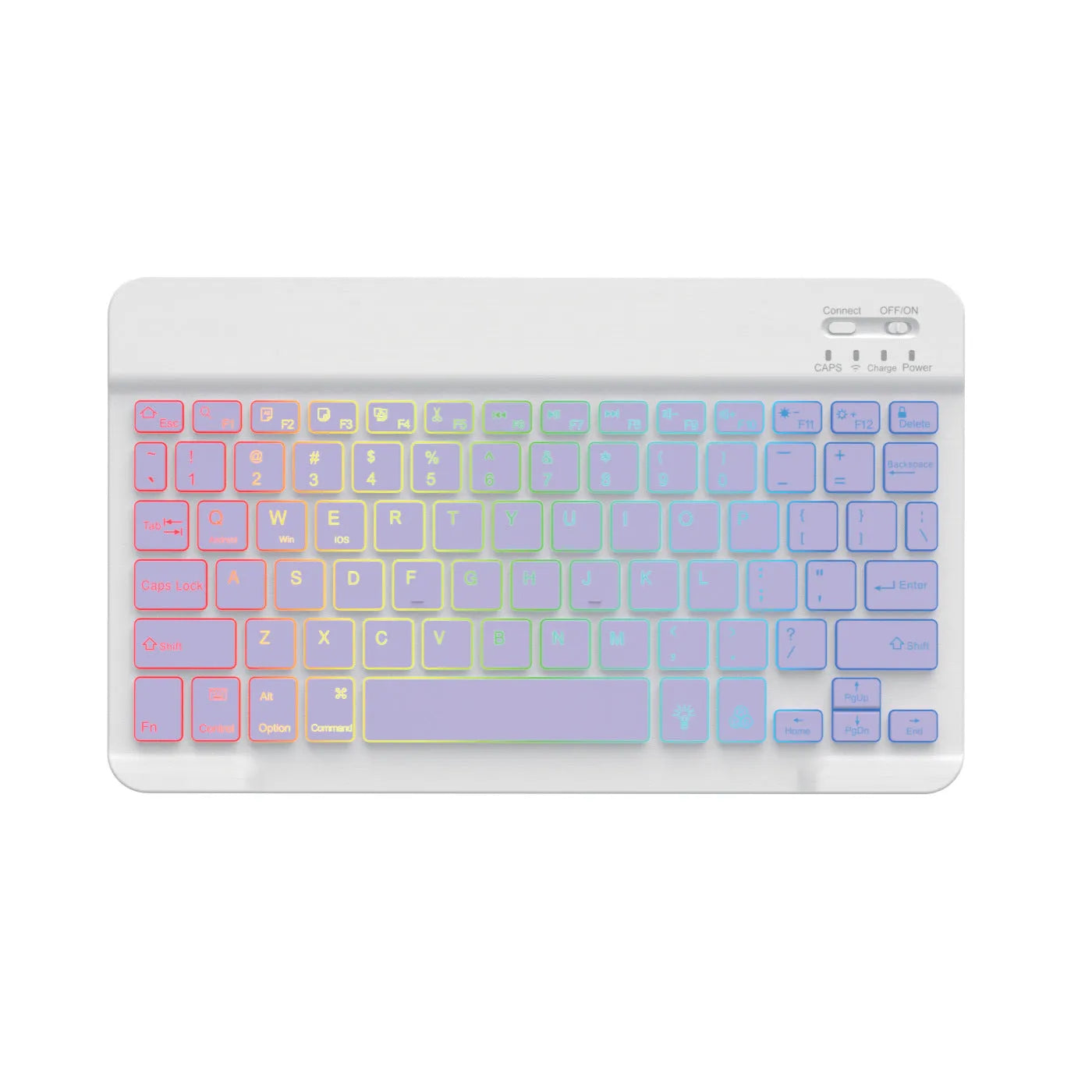 10-inch Bluetooth backlit keyboard with colourful LED lighting for tablet typing