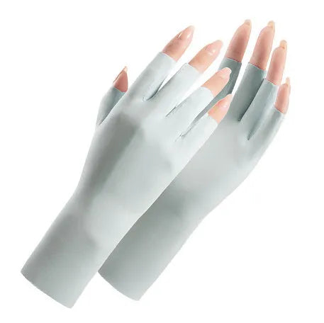 Ice silk sunscreen gloves for women with UPF50+ protection in various colours