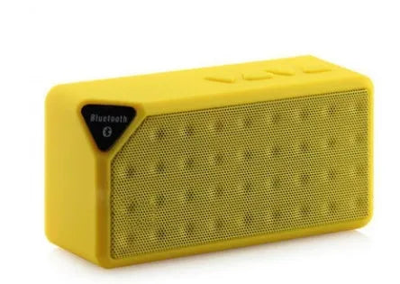 Cannon X3 small cube-shaped wireless Bluetooth speaker in black, blue, green, red, and yellow colour options.
