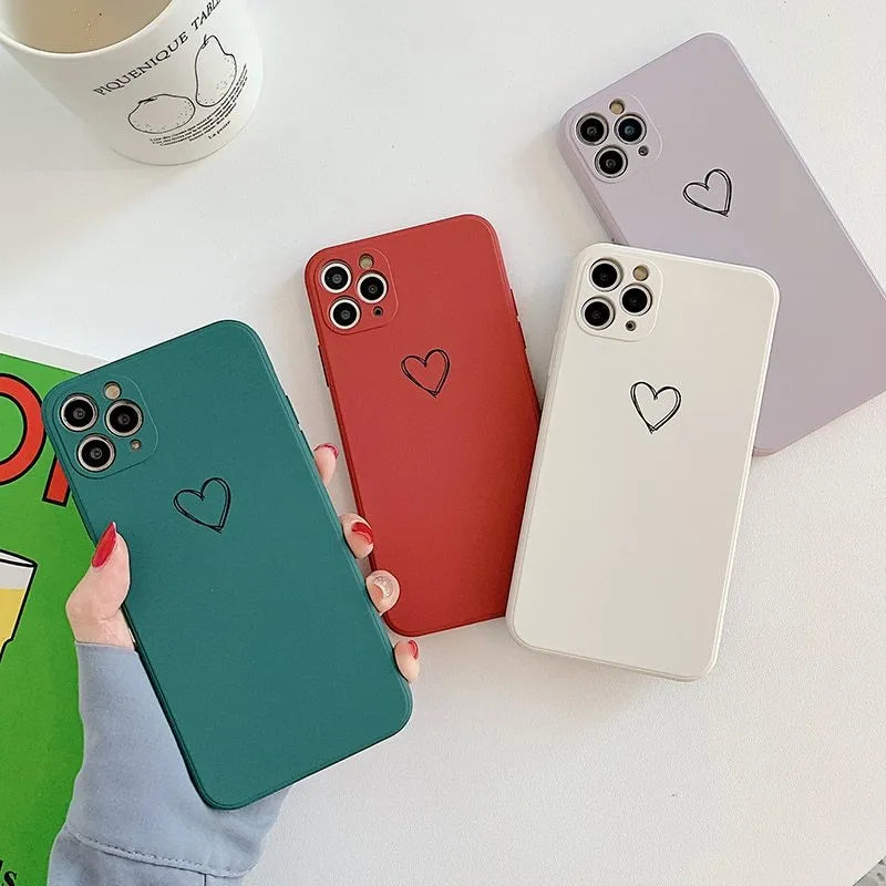 Solid colour silicone TPU phone case for Apple iPhone on a plain background.
