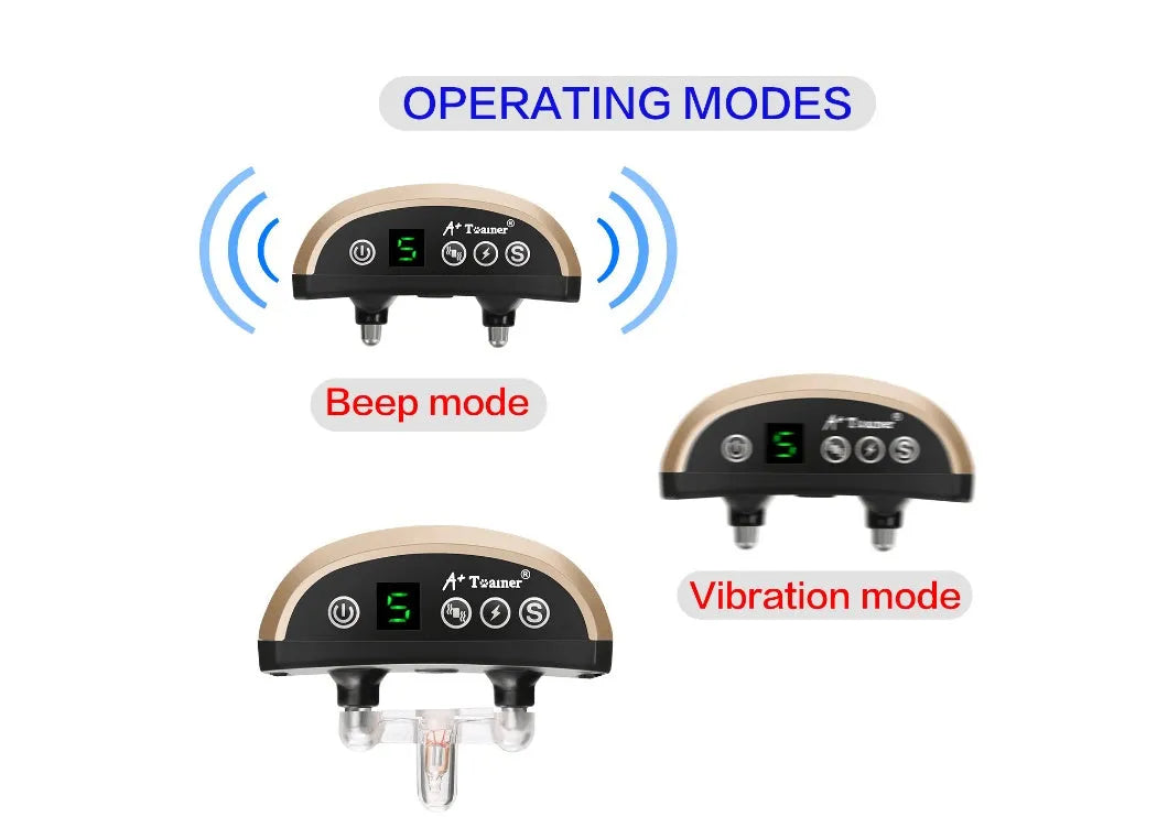 Electronic anti-bark dog training collar with digital display on a black adjustable reflective strap.