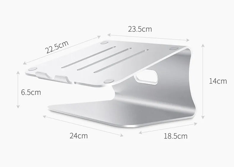 Aluminium alloy notebook cooling bracket with rotary adjustment in grey heat dissipation finish