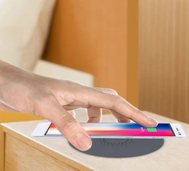 60mm round embedded wireless charger for desks and tables with 10W fast charging