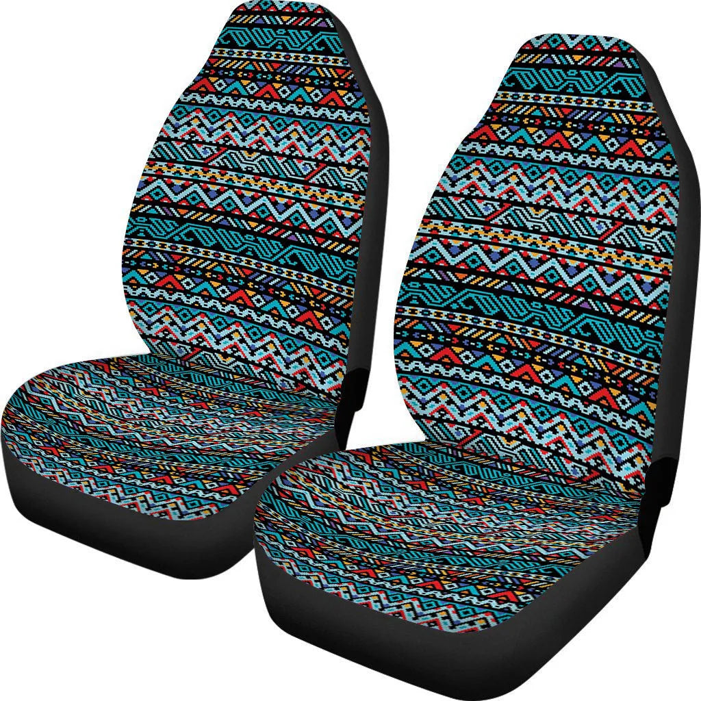 Universal car seat cover set in cow spot leopard print retro pattern for five-seat vehicles