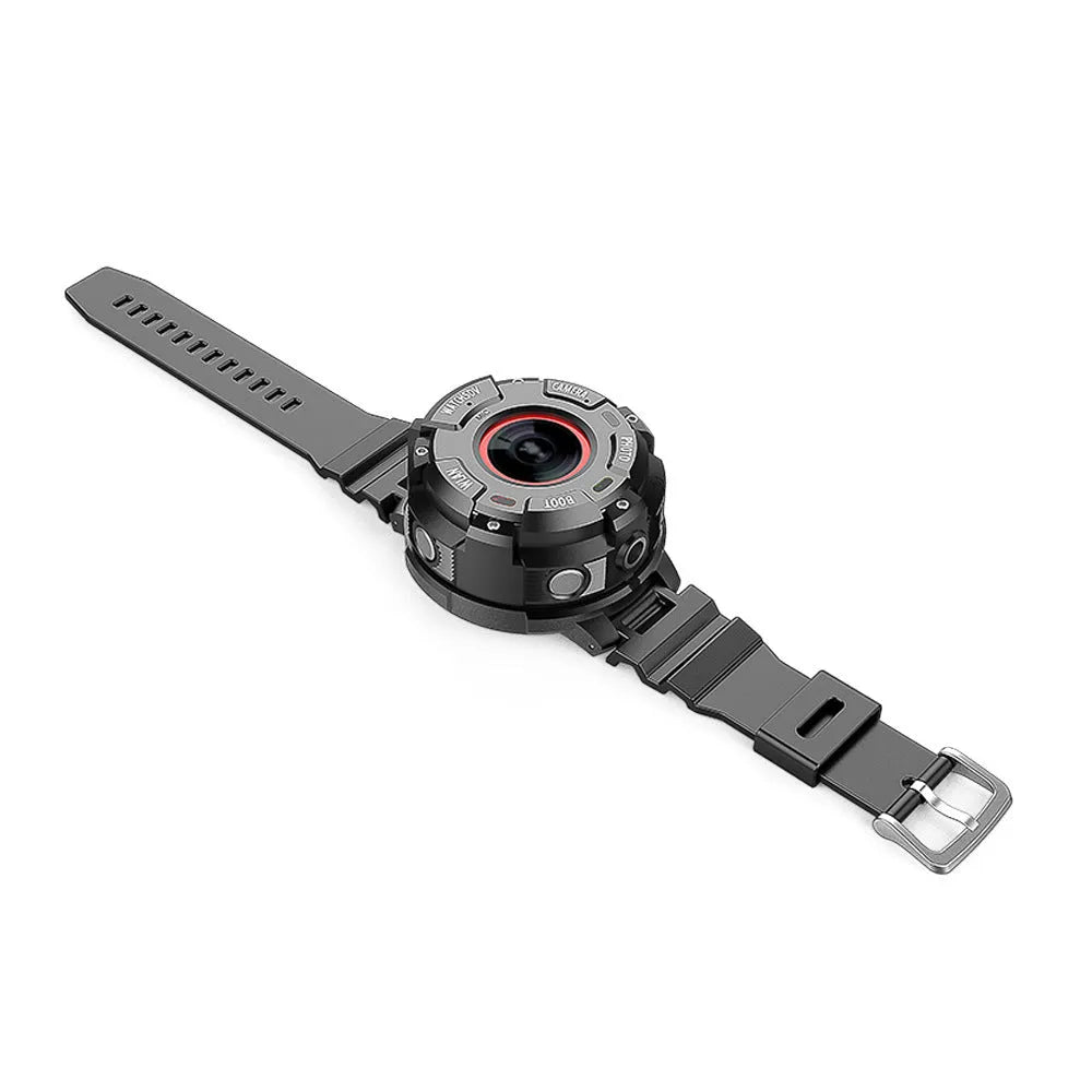 Black waterproof sports digital camera showing compact design and USB port.