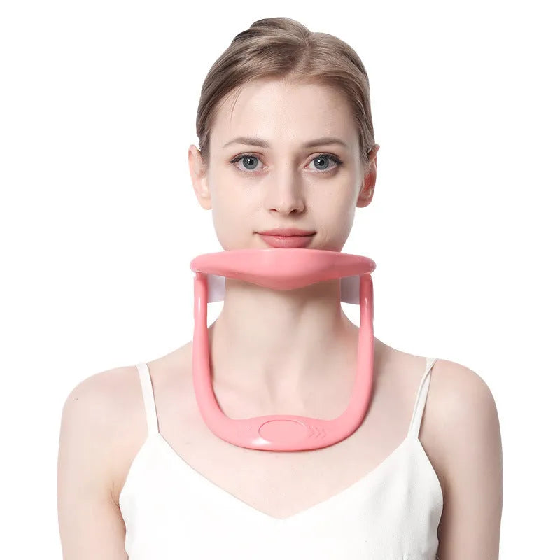 White PP plastic neck brace for shoulder and cervical spine support.