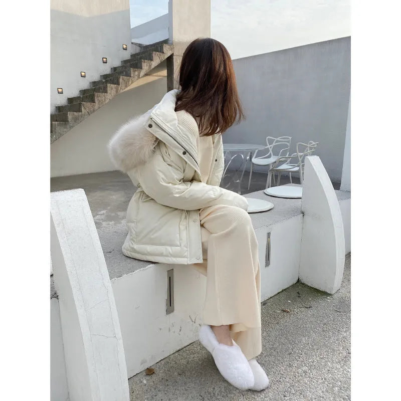Women's high waist knitted wide-leg trousers in black colour showing straight-leg drooping style