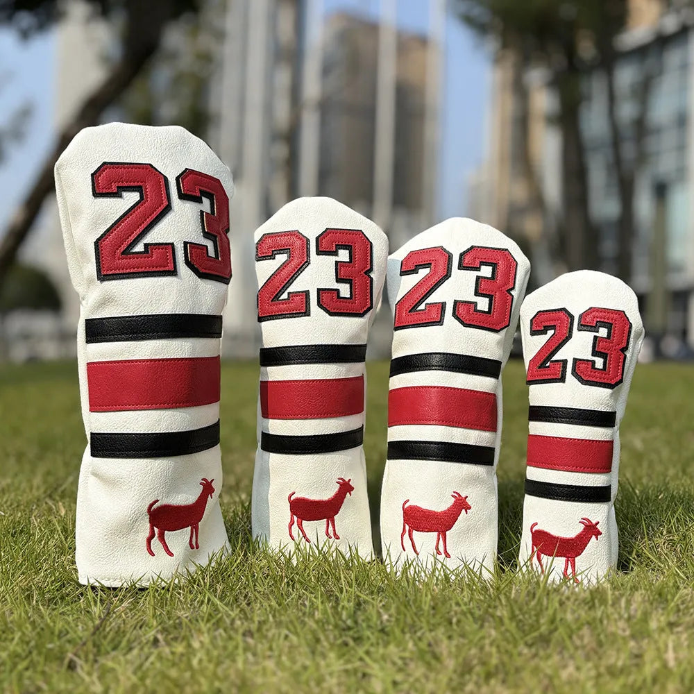 Wooden pole design golf club sleeve set with four headcovers in choice of colours