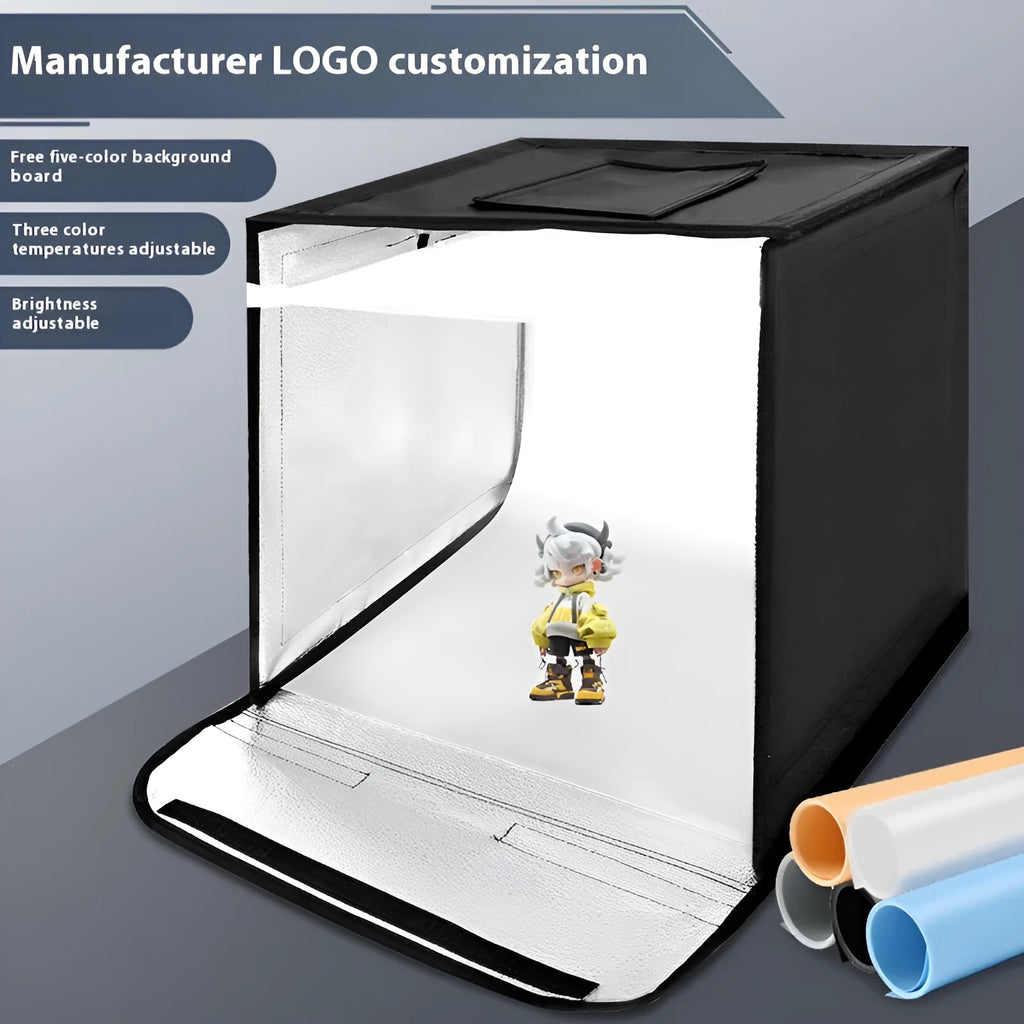 50cm studio light box with metal frame and collapsible design for product photography