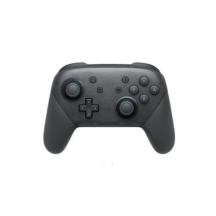 A black wireless Bluetooth gamepad controller with analogue sticks, action buttons, and a D-pad on a white background.