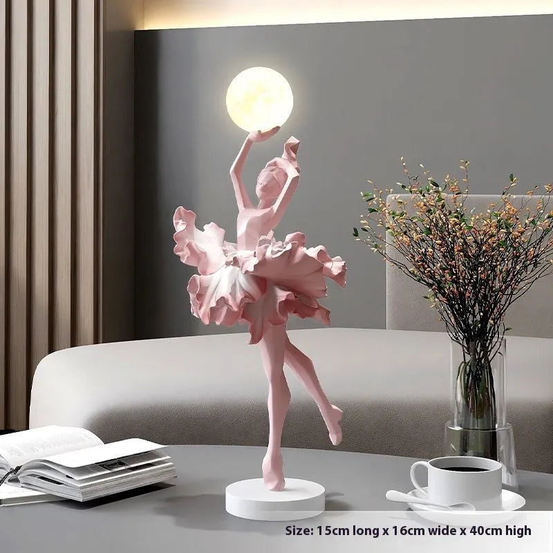 Small resin night lamp ornament with USB charging in four colour options