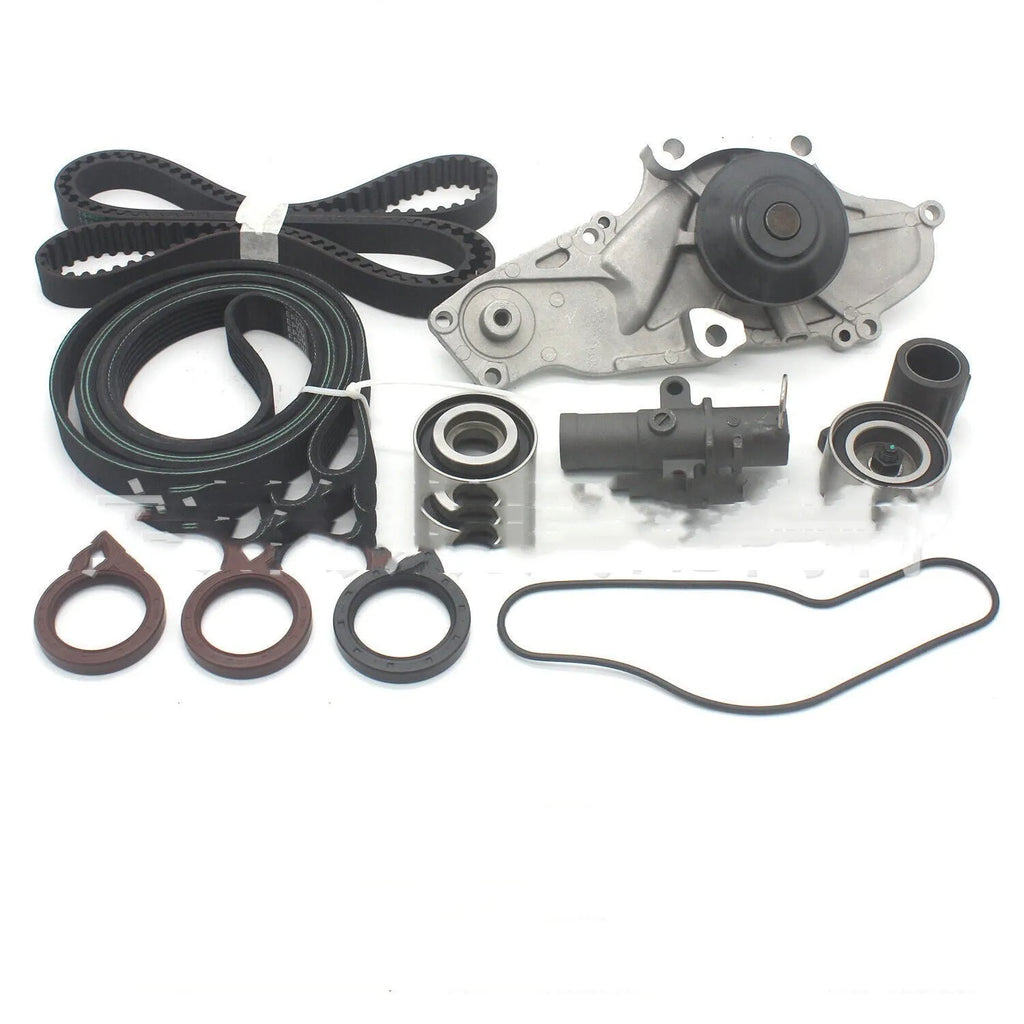 Metal belt and water pump assembly component measuring 28 by 18 by 16 units.