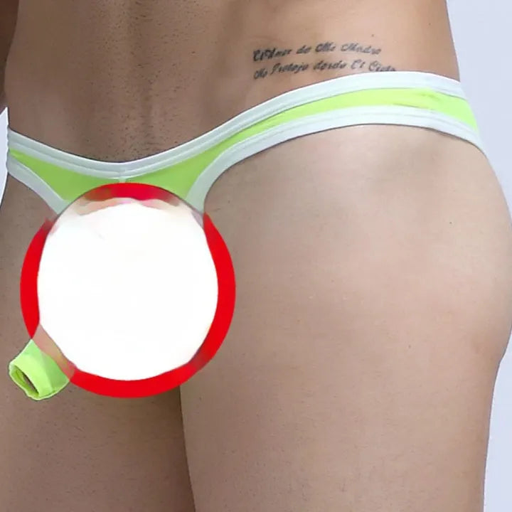 Men's Ice Silk nylon briefs underwear shown in multiple colours including Army Green, Black, and Sky Blue.
