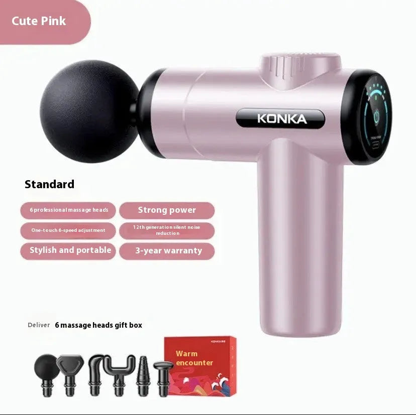 Konka V19 professional electric mini massage gun with multiple massage head attachments