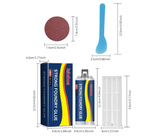 85ml metal sealant epoxy adhesive kit with push rod, scraper, and sandpaper for stainless steel copper aluminum repair