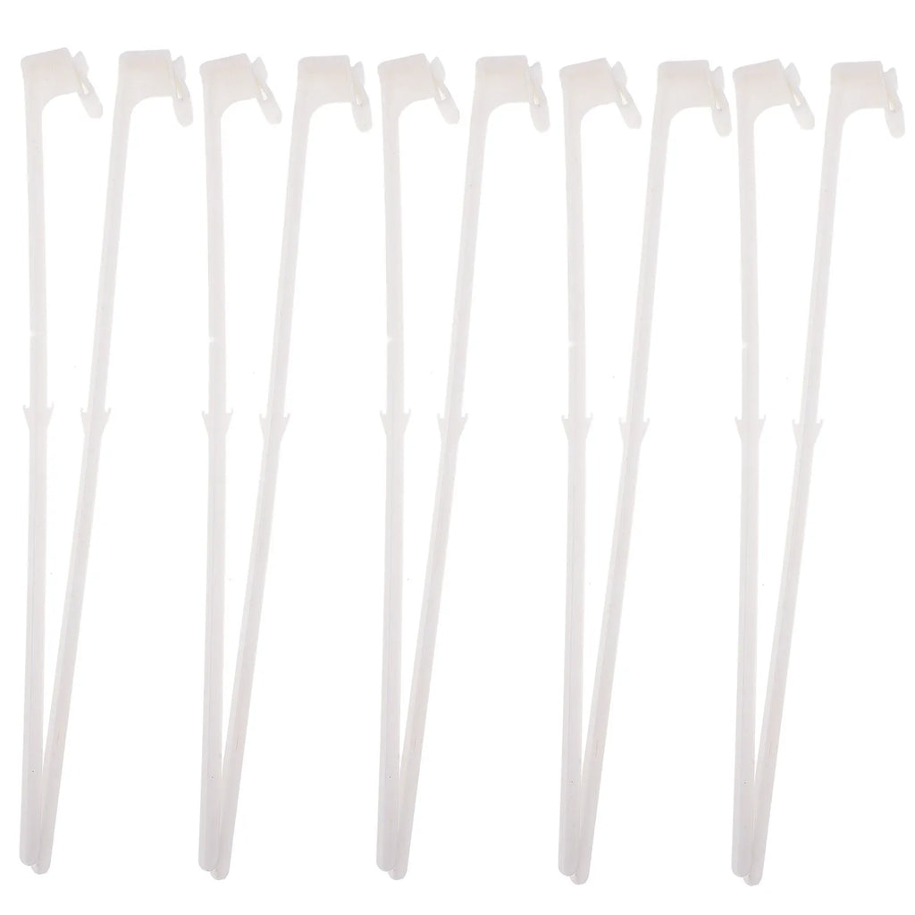 White PP plastic car window flag pole holder set with 10 pieces for vehicle mounting